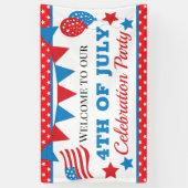 Rote, weiße und blaue Sterne und Flaggen - 4. Juli Banner (Vertikal)