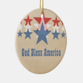 Rote, weiße und blaue Sternenkaskade Keramikornament (Rechts)