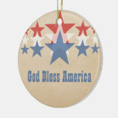 Rote, weiße und blaue Sternenkaskade Keramikornament (Links)