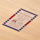 Rote, weiße und blaue Streifen 4. Juli Party Acryleinladungen (Ablage )