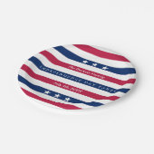 Rote, weiße und blaue Streifen 4. Juli Party Pappteller (Schrägansicht)