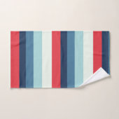 Rote, weiße und blaue Streifen Badhandtuch Set (Handtuch)