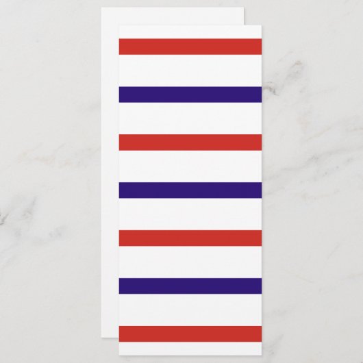 Rote, weiße und blaue Streifen Einladung (Vorne/Hinten)