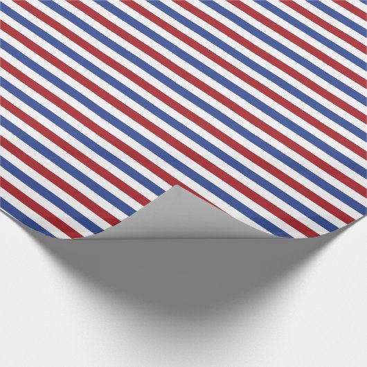 Rote, weiße und blaue Streifen Geschenkpapier (Ecke)