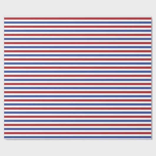 Rote, weiße und blaue Streifen Geschenkpapier (Flach)