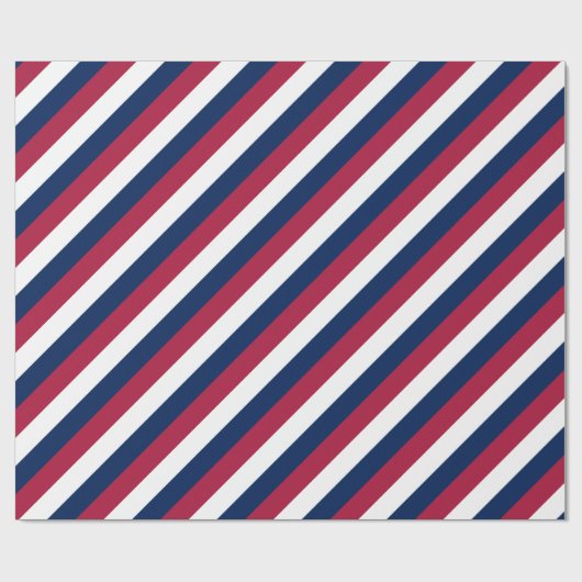 Rote weiße und blaue Streifen Geschenkpapier (Flach)