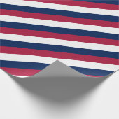 Rote weiße und blaue Streifen Geschenkpapier (Ecke)