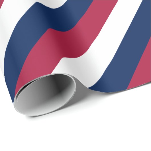 Rote weiße und blaue Streifen Geschenkpapier (Rolleneckpunkt)