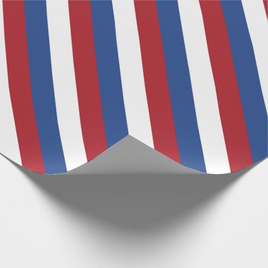 Rote weiße und blaue Streifen Geschenkpapier (Ecke)