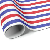 Rote, weiße und blaue Streifen Geschenkpapier (Rolleneckpunkt)