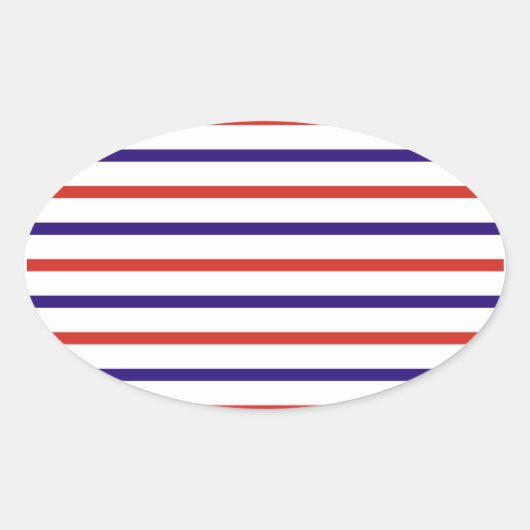 Rote, weiße und blaue Streifen Ovaler Aufkleber (Vorderseite)