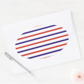 Rote, weiße und blaue Streifen Ovaler Aufkleber (Umschlag)