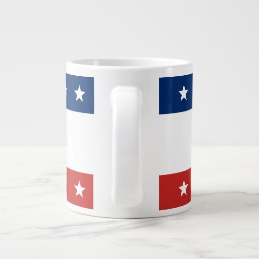 Rote, weiße und blaue Streifen Sterne wählen Jumbo-Tasse (Rückseite)