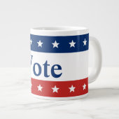 Rote, weiße und blaue Streifen Sterne wählen Jumbo-Tasse (Vorderseite Rechts)