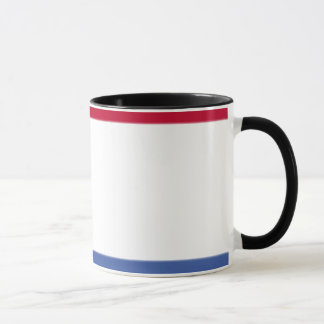 Rote, weiße und blaue Tasse
