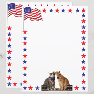 Rote, Weiße und Blaue USA-Flagge und patriotische 