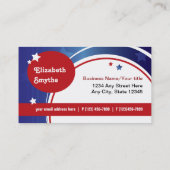 Rote weiße und blaue Visitenkarte (Rückseite)