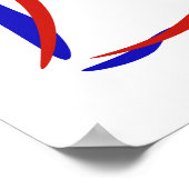 Rote Weiße und Blaue Wellen Poster (Ecke)