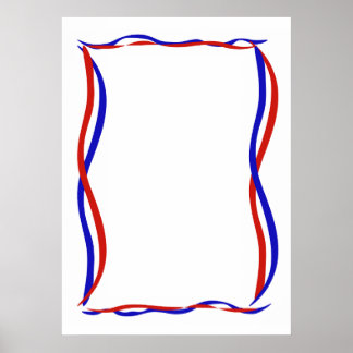 Rote Weiße und Blaue Wellen  Poster