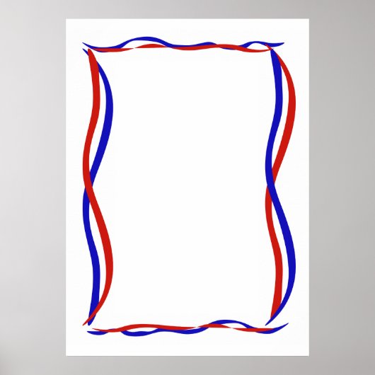 Rote Weiße und Blaue Wellen Poster (Vorne)