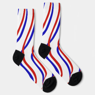 Rote Weiße und Blaue Wellen Socken