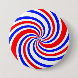 Rote, weiße und blaue Wirbel Button