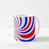 Rote, weiße und blaue Wirbel Kaffeetasse (VorderseiteRechts)