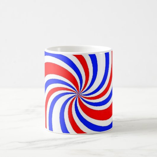 Rote, weiße und blaue Wirbel Kaffeetasse (Mittel)