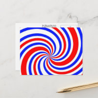 Rote, weiße und blaue Wirbel Postkarte