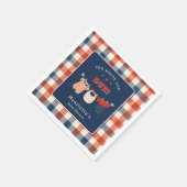 Rote Weiße und Fällige Baby-Shower-Servietten Serviette (Ecke)