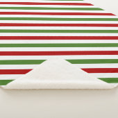 rote, weiße und grüne gestrichelte Muster Sherpadecke (3/4)