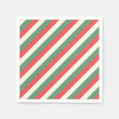 rote, weiße und grüne, klassische Candy Cane Strei Serviette (Vorderseite)