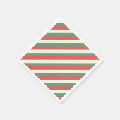 rote, weiße und grüne, klassische Candy Cane Strei Serviette (Ecke)