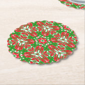 Rote, weiße und grüne Schneeflocken Untersetzer (angewinkelt)
