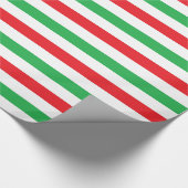 Rote, weiße und grüne Streifen Geschenkpapier (Ecke)