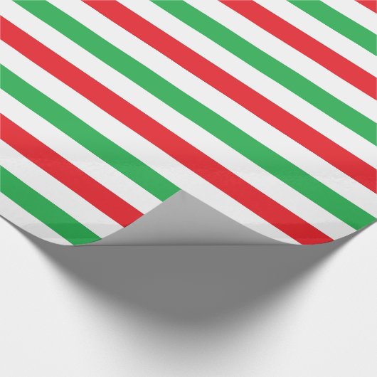 Rote, weiße und grüne Streifen Geschenkpapier (Ecke)