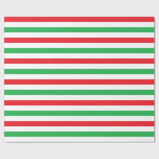 Rote, weiße und grüne Streifen Geschenkpapier (Flach)