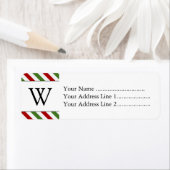 Rote, weiße und grüne Streifen + Monogramm (Insitu)