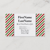 Rote, weiße und grüne Streifen Visitenkarte (Rückseite)