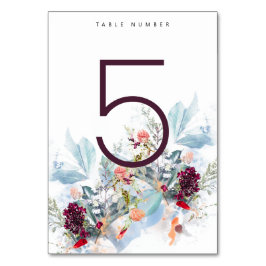 ROTE WEISSE UND ORANGE BLUMENBLUMENTABELLE NR. TISCHNUMMER