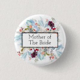 ROTE, WEISSE UND ORANGE FLORAL ELEGANT BRIDE'SMOTH BUTTON