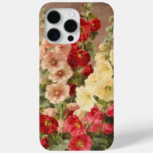 Rote, weiße und rosa Hollyhocks, Christensen Case-Mate iPhone Hülle (Rückseite)