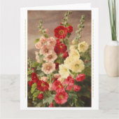 Rote, weiße und rosa Hollyhocks, Christensen Karte (Vorderseite)