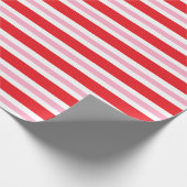 Rote, weiße und rosa starke und dünne Streifen Geschenkpapier (Ecke)