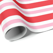 Rote, weiße und rosa starke und dünne Streifen Geschenkpapier (Rolleneckpunkt)