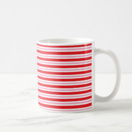 Rote, weiße und rosa starke und dünne Streifen Kaffeetasse