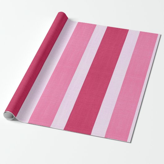 Rote, weiße und rosa Streifen Geschenkpapier (Ungerollt)