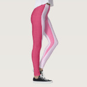 Rote, weiße und rosa Streifen Leggings (Rechts)