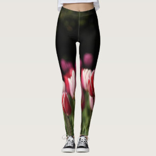 Rote, weiße und rosa Tulpen Leggings