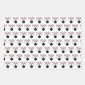 Rote, weiße und schwarze Bowlingbälle und Buttone Geschenkpapier Set (Vorderseite)